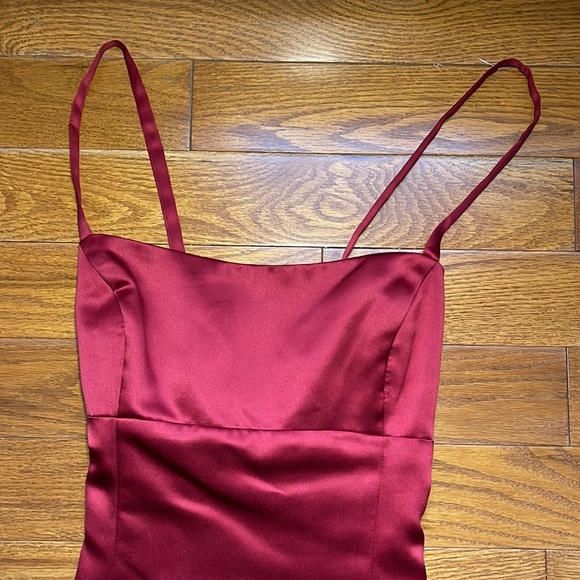 BILL LEVKOFF Dress Formal Cranberry Red Prom Wedding Straps Womens 18 - Picture 3 of 15